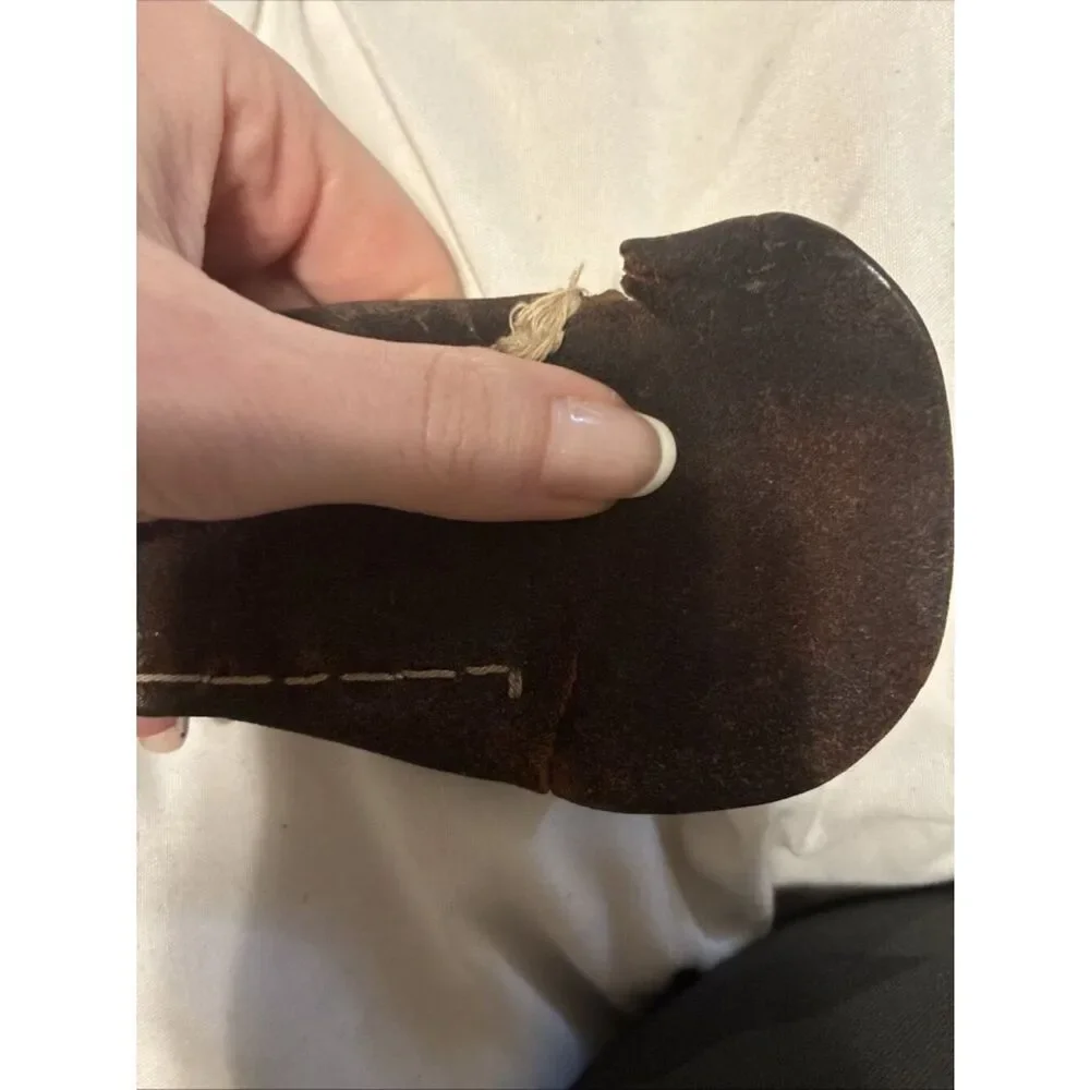 Unisex Vintage Brown Western Leather Belt 45 In Long
